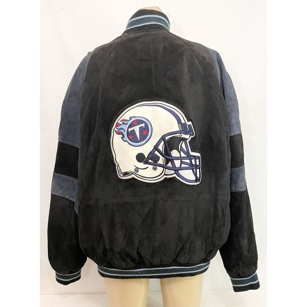Men's Vintage NFL Tennessee Titans Size L Large Jacket Suede Leather